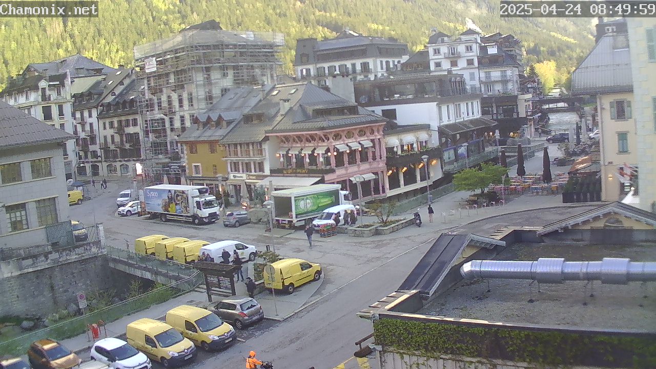 Chamonix Town Center Place Balmat Webcam